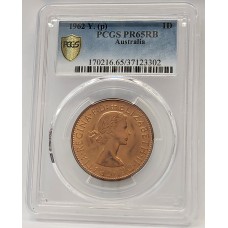 AUSTRALIA 1962 . ONE 1 PENNY . PROOF